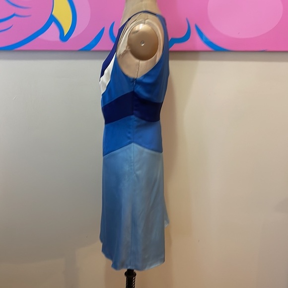 Moschino Cheap Chic Blue White Satin Dress - Picture 7 of 10